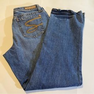 Seven 7 Jeans SZ 16, GUC, distressed, relaxed fit, whiskered, slight stretch.